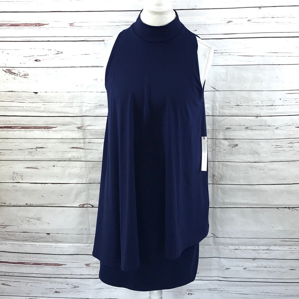 Susana Monaco Tiered Sheath Dress Blue Size L